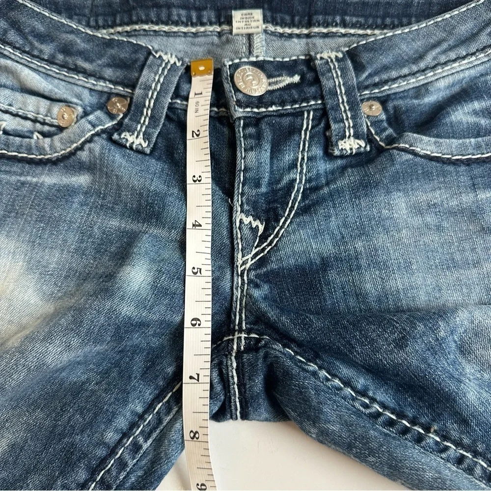 True Religion Skinny Jeans Cosmic Dust Low Rise Embroidered Stonewashed 26 Y2K